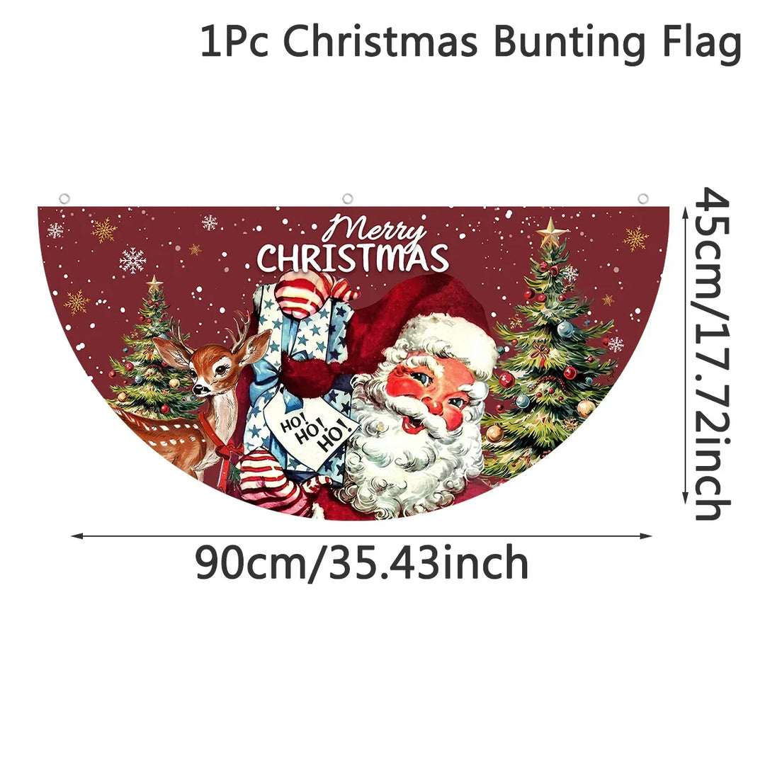 Bannière de Noël Festona en Demi-Cercle | Extérieur & Intérieur | Résistante aux Intempéries & Réutilisable | Noël & Nouvel An 2026