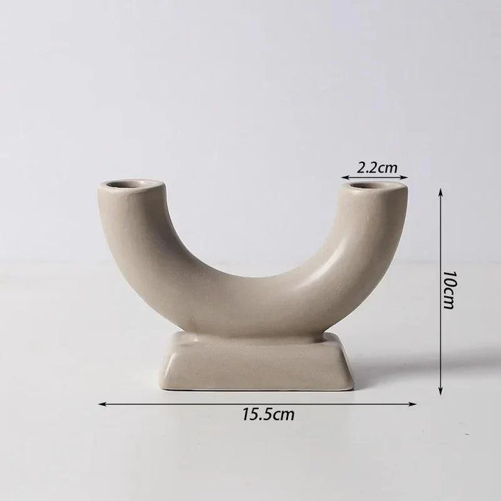 Bougeoir Moderne | Design Scandi | Fer & Verre | Polyvalent comme Vase