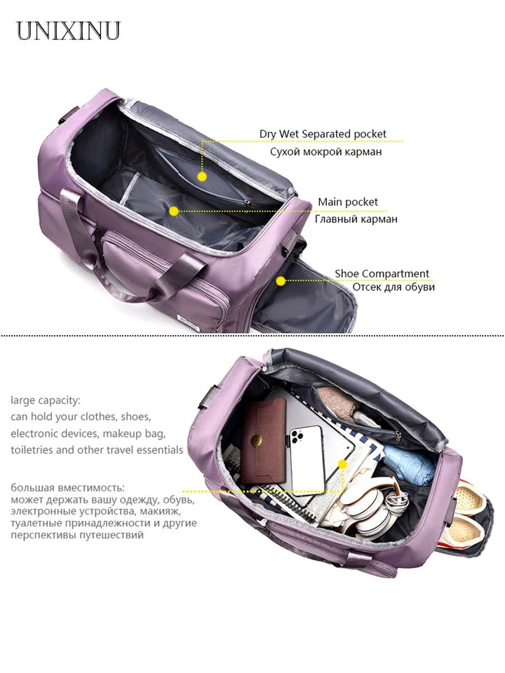 Sac de voyage Veyora WeekAir | Capacité de 35 L | Avec compartiment à chaussures et séparation humide/sèche | Pour les voyages en avion, le sport et les escapades de week-end