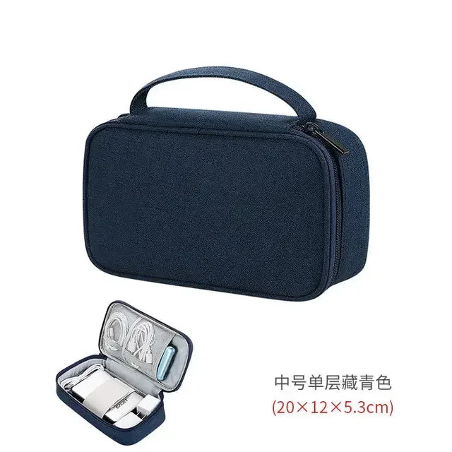 TechTidy TravelSafe Organisateur de Câbles de Voyage | Imperméable & Compact | Pour Voyages & Accessoires Électroniques | Disponible en M & L