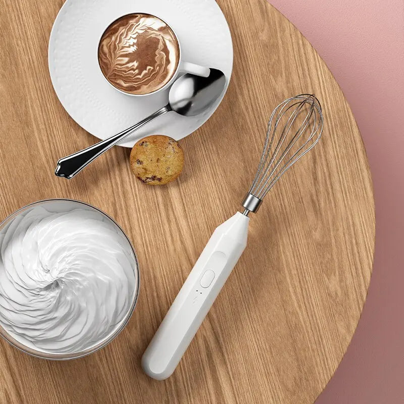 Frothix | Mousseur à lait électrique & batteur à main | Acier inoxydable | Pour café, lait & œufs | Rechargeable & polyvalent