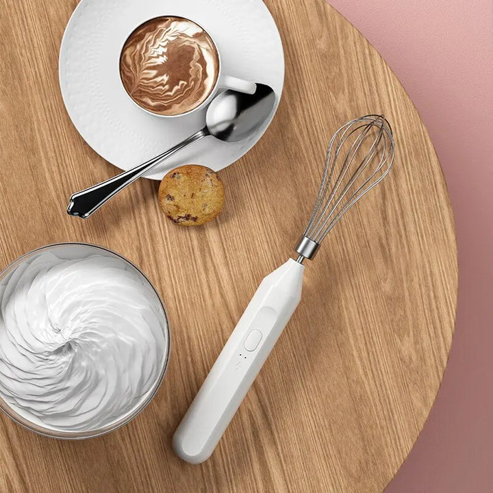 Frothix | Mousseur à lait électrique & batteur à main | Acier inoxydable | Pour café, lait & œufs | Rechargeable & polyvalent