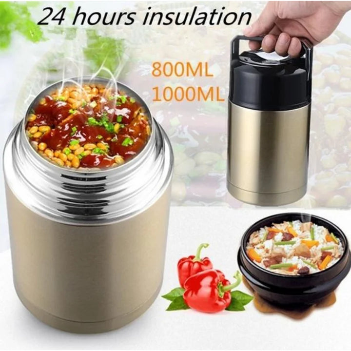 Hotoria Thermo Lunchbox | Boîte à lunch thermo | Récipient isolant en acier inoxydable | 800 ml / 1000 ml | Maintien au chaud & cuisson sans électricité
