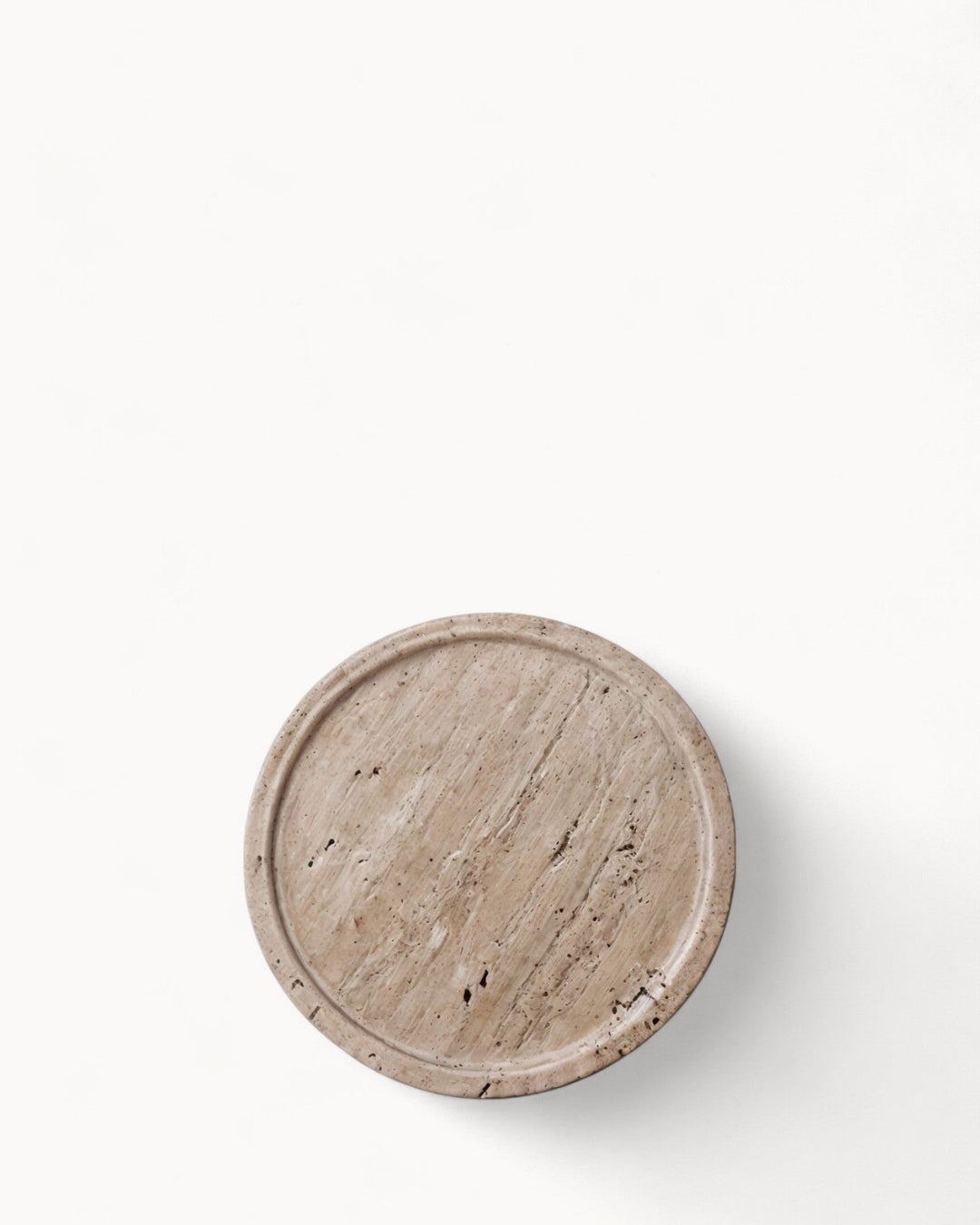 Plateau en céramique - Travertin beige - Pour parfums, bougies et bijoux