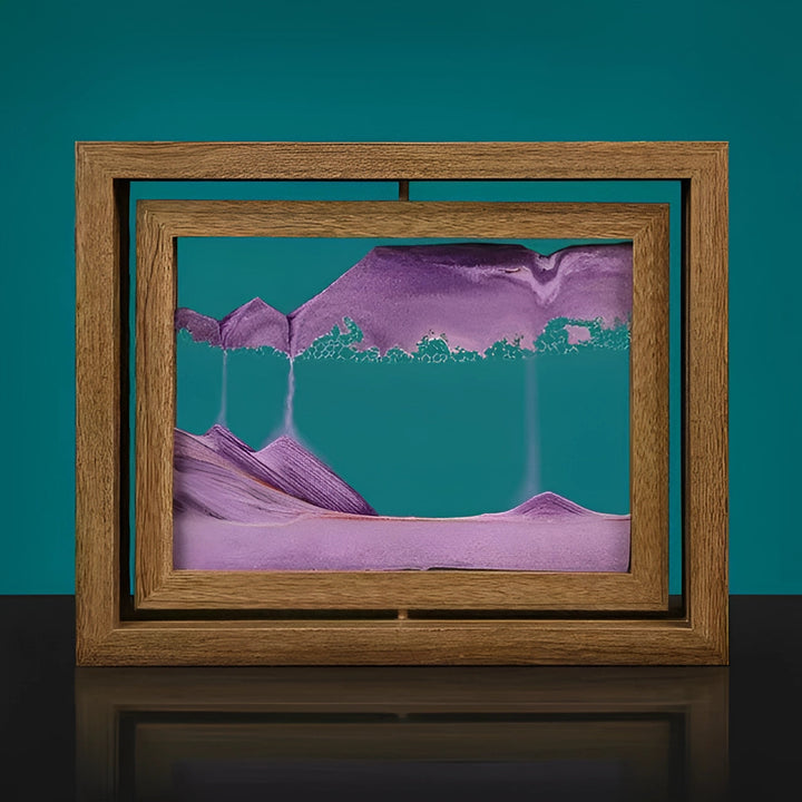 Cadre photo 3D en sable cinétique - Présentoir de bureau bleu turquoise