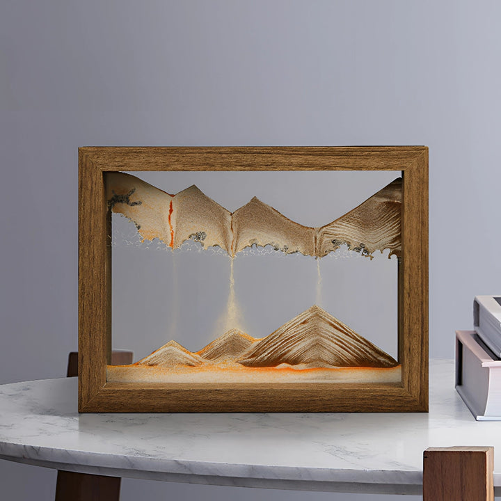 Cadre photo 3D en sable cinétique - Présentoir de bureau bleu turquoise