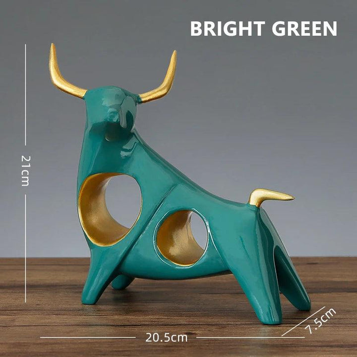 Sculpture de Taureau Eleganza | Symbole de Force & Prospérité | Design Européen | Résine 21×20,5×7,5 cm