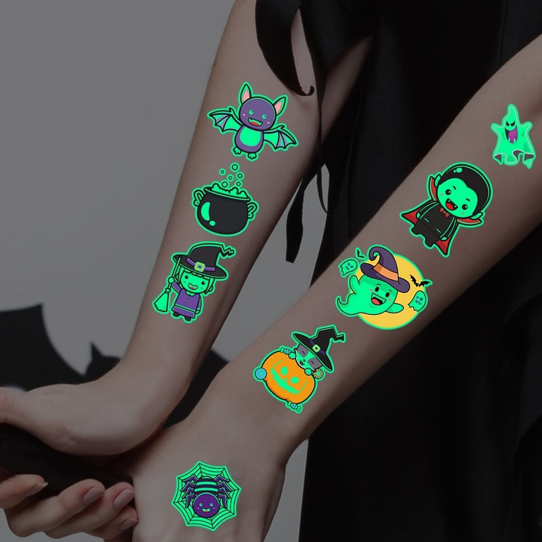 Tatouages Lumineux Enfants Halloween | Phosphorescent | 125 Motifs | Amical pour la Peau