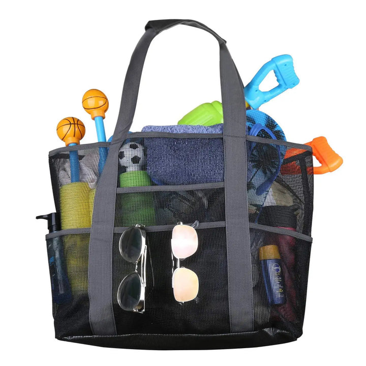 Sac de plage Maréva avec 8 compartiments | Imperméable et respirant | Pour serviettes, jouets, affaires de bain et plus – 70×45×18 cm