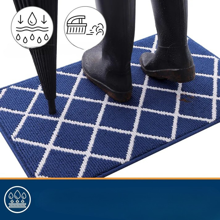 Tapis d'entrée SafeStep | Design à carreaux | Antidérapant & Absorbant | Facile à entretenir | Différentes tailles