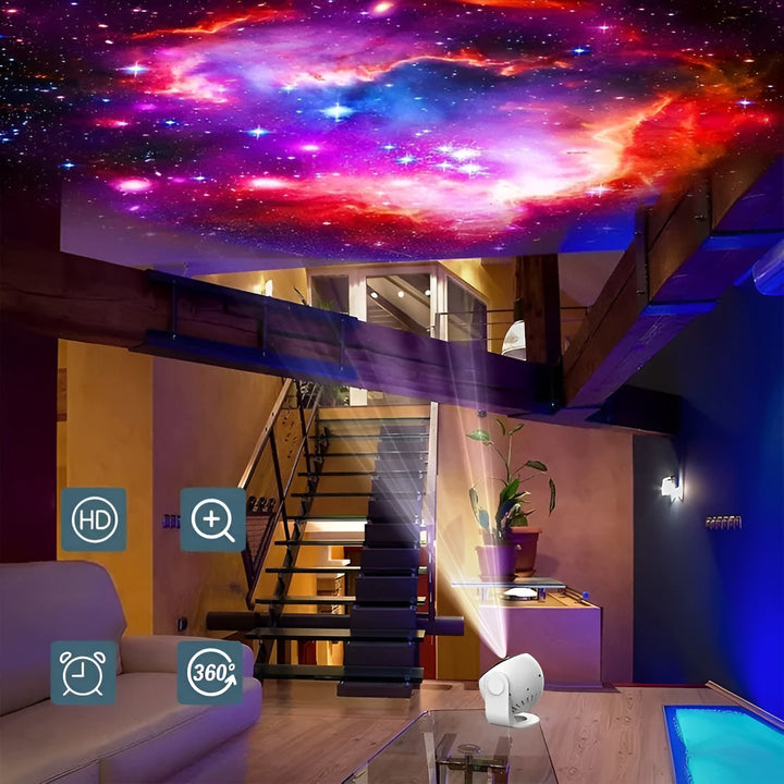 Projecteur Galaxie StellaNova | 13-en-1 Ciel Étoilé | Rotation à 360° & Minuteur | Lampe de Nuit LED