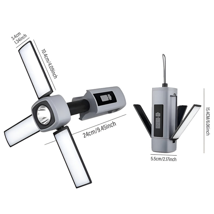 Lixmodo Lampe de Camping LED | Charge USB & Rotation à 360° | Pliable & Résistante aux Intempéries | Rechargeable | Compacte