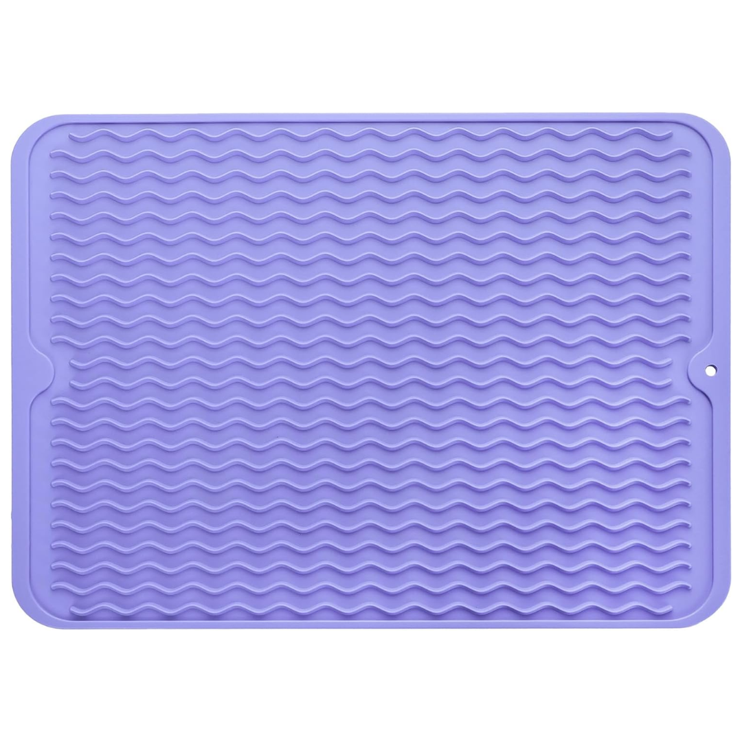 KÜCHENWELLA Tapis de Cuisine en Silicone | Résistant à la Chaleur & Antidérapant | Tapis d'égouttage, Insert de Réfrigérateur & de Tiroir | Sans BPA & Facile à Nettoyer