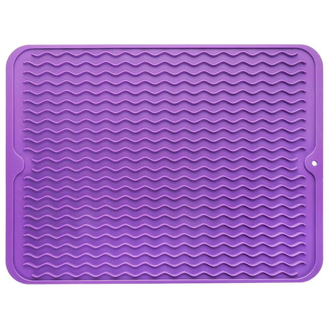 KÜCHENWELLA Tapis de Cuisine en Silicone | Résistant à la Chaleur & Antidérapant | Tapis d'égouttage, Insert de Réfrigérateur & de Tiroir | Sans BPA & Facile à Nettoyer