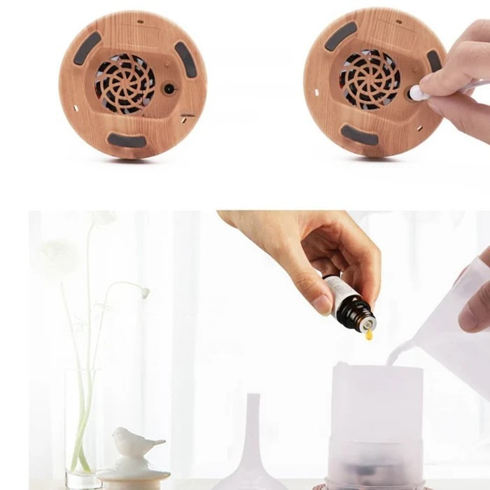 Diffuseur d'arômes Vivalume avec LED | Effet verre 3D & brumisation ultrasonique | Réservoir d'eau de 500 ml | Changement de couleur & minuterie