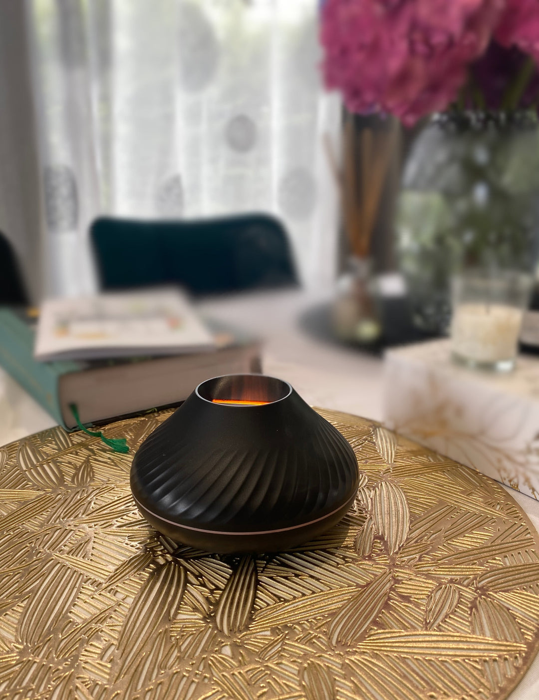 Diffuseur d'arômes LumiFlare | Effet de flamme & brouillard apaisant | 130 ml | Pour détente et ambiance agréable