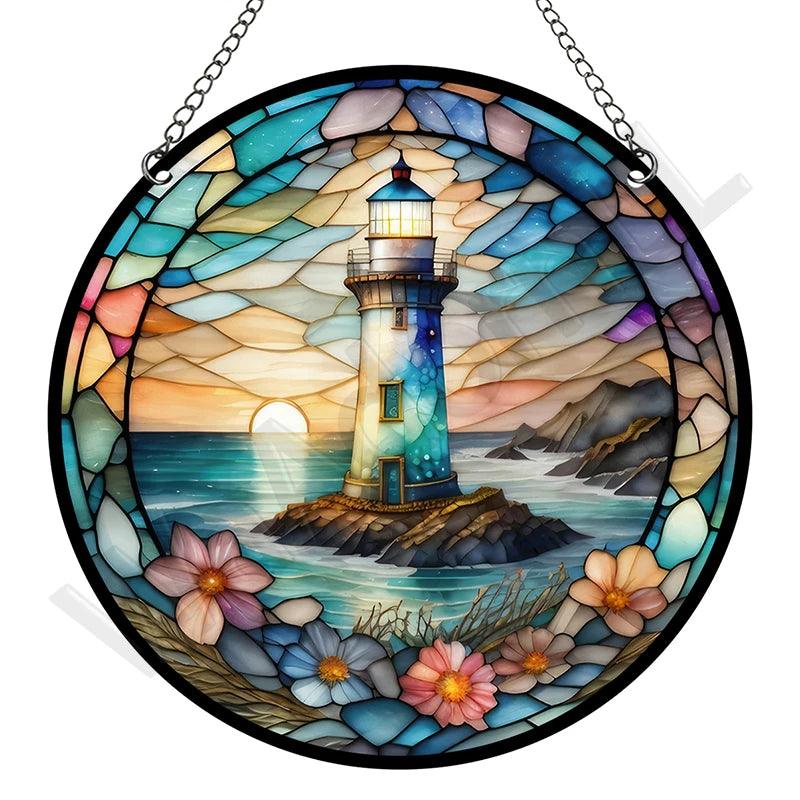 VitraLume Retro Attrape-Soleil | Rond | Acrylique Style Pastorale | 15 x 15 cm