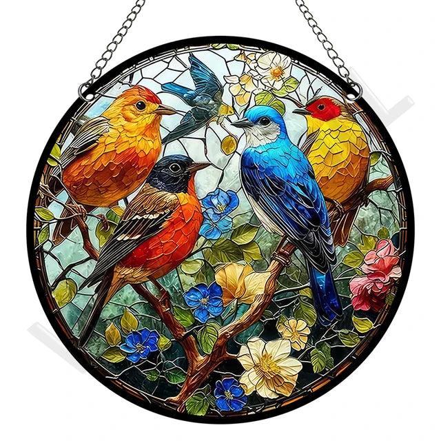 VitraLume Retro Attrape-Soleil | Rond | Acrylique Style Pastorale | 15 x 15 cm