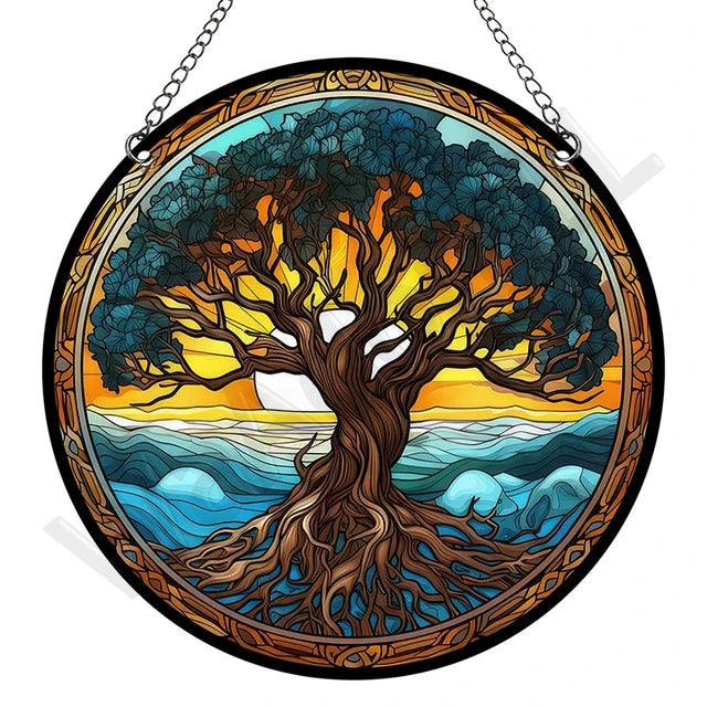 VitraLume Retro Attrape-Soleil | Rond | Acrylique Style Pastorale | 15 x 15 cm