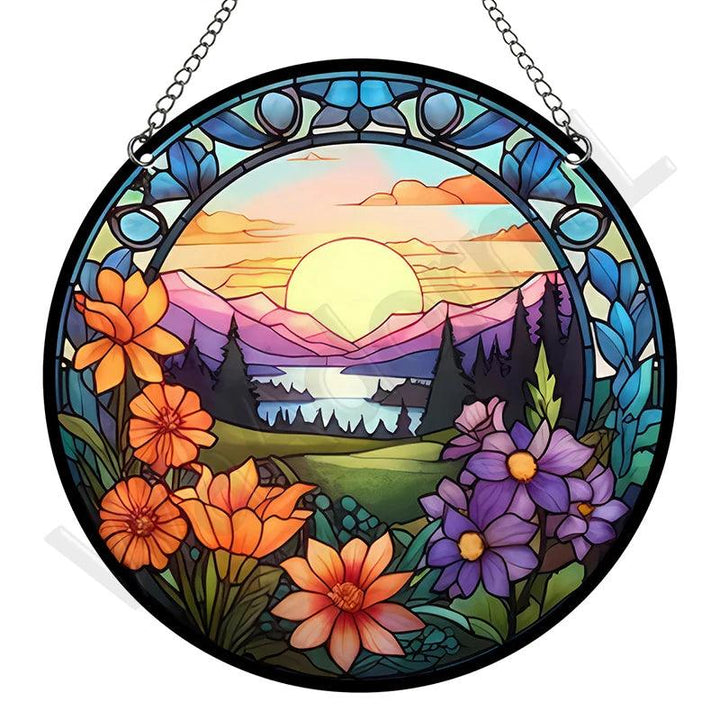VitraLume Retro Attrape-Soleil | Rond | Acrylique Style Pastorale | 15 x 15 cm