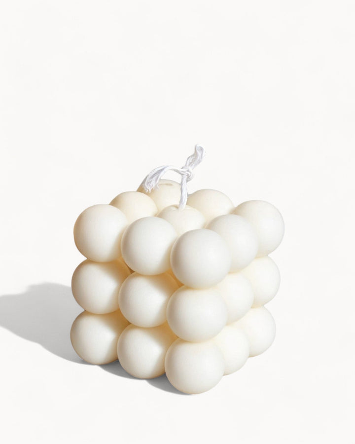 Bougie bulle en cire de soja parfumée à la menthe - Blanc cassé 6 cm