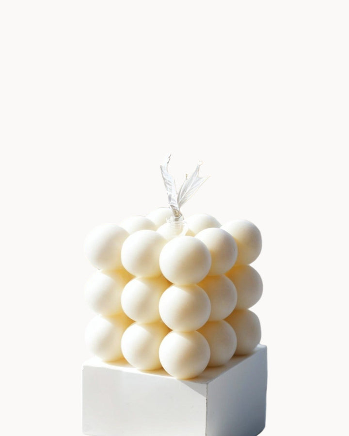 Bougie bulle en cire de soja parfumée à la menthe - Blanc cassé 6 cm