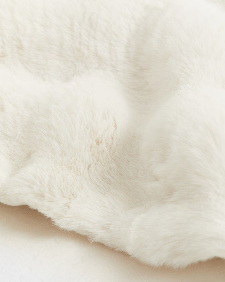 Couverture moelleuse à carreaux structurée - Douce et câline - Blanc/Marron/Noir - 110 x 150 cm