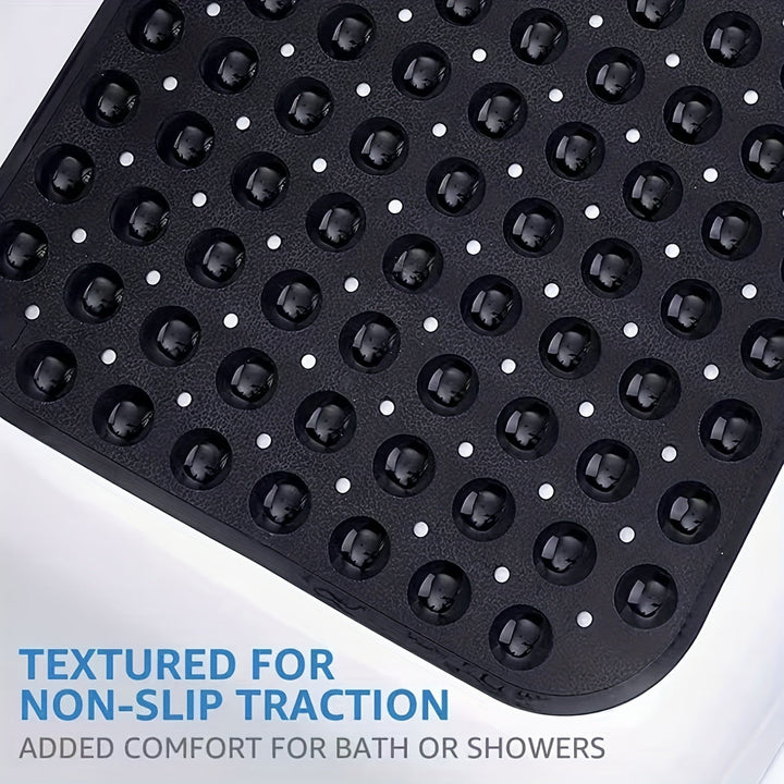 Tapis de bain antidérapant SAFELIA | Extra long (101×40 cm) | Avec ventouses et trous de drainage | PVC