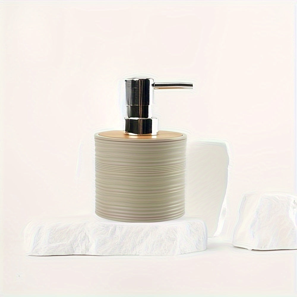 Ensemble d'accessoires de salle de bain BAMNOVA | 6 pièces | Avec couvercles en bambou | Moderne & Naturel