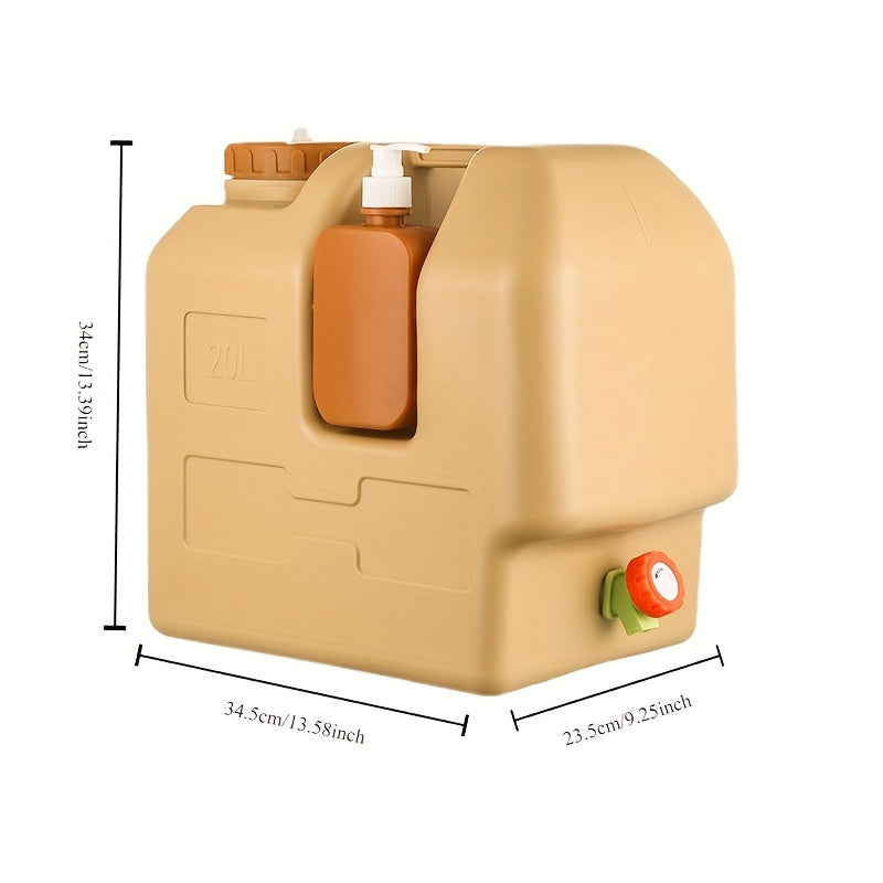 AquaTrek Conteneur d'eau extérieur avec distributeur | Compact & Portable | Avec support à savon | Idéal pour le camping & les voyages