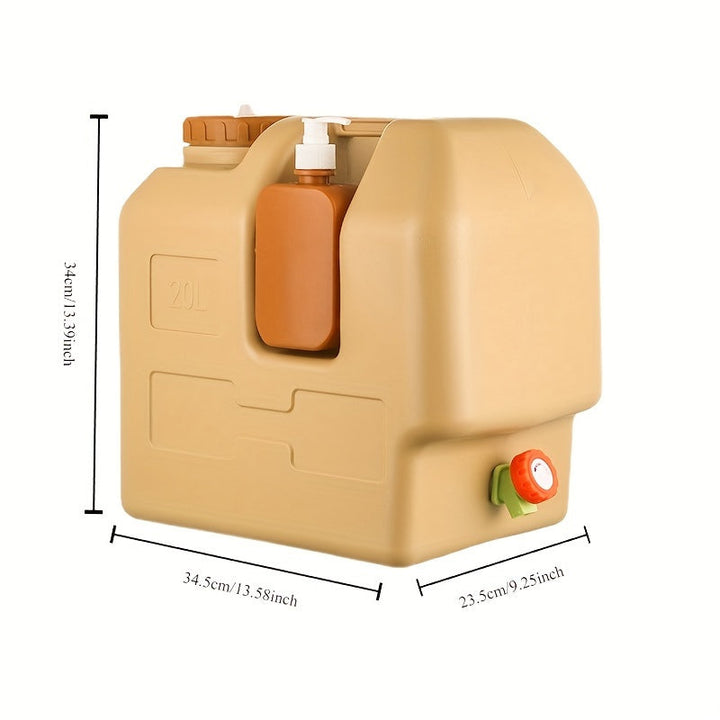 AquaTrek Conteneur d'eau extérieur avec distributeur | Compact & Portable | Avec support à savon | Idéal pour le camping & les voyages