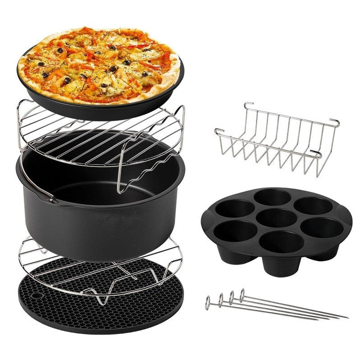 Set d'accessoires pour Airfryer CrispiChef | 7 pièces | Pour 3,7–5,8 QT | Lavable au lave-vaisselle & Polyvalent