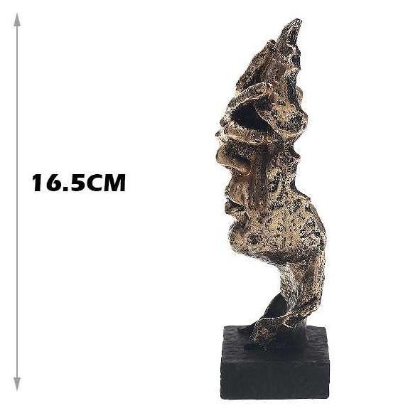 Figurine Deko Silence | Sculpture en Or | Accessoire de décoration abstrait