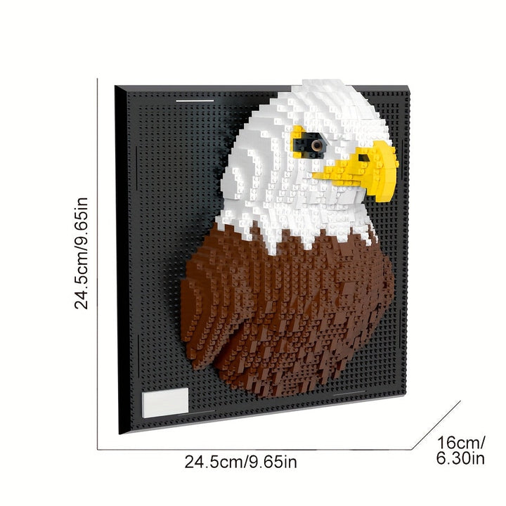 BrickVista 3D Art mural Set | Requin & Aigle | 2000 Blocs | Plastique ABS | 24,5 × 24,5 cm