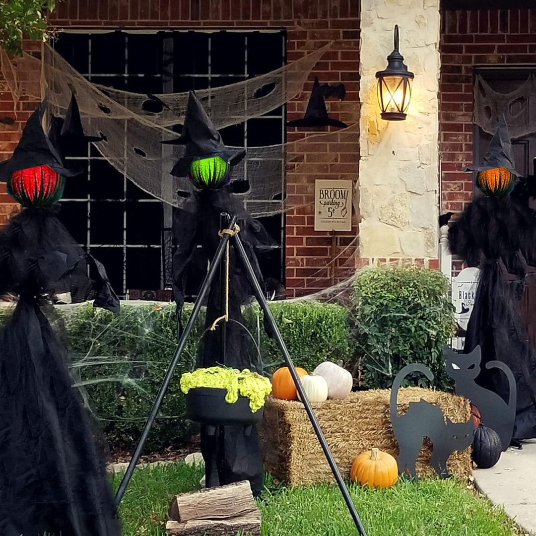 HexaGlow – Trio de sorcières Halloween lumineuses !