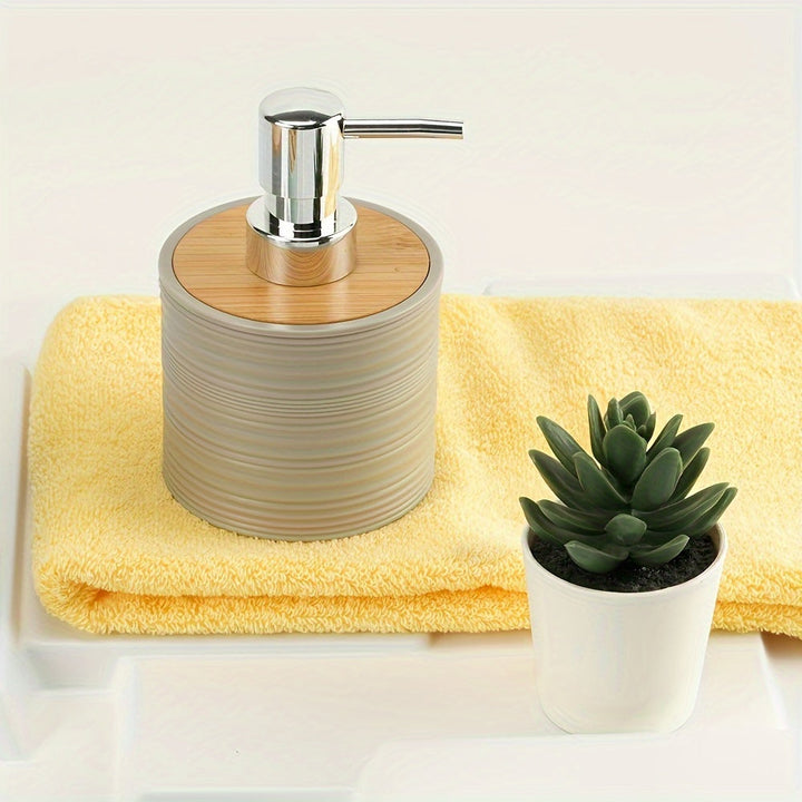 Ensemble d'accessoires de salle de bain BAMNOVA | 6 pièces | Avec couvercles en bambou | Moderne & Naturel