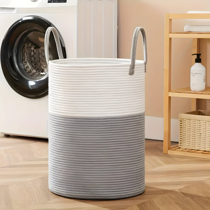Panier de rangement CORDAVO | Pliable & Robuste | Volume de 50 L | Corde en coton au look naturel | 40×60 cm