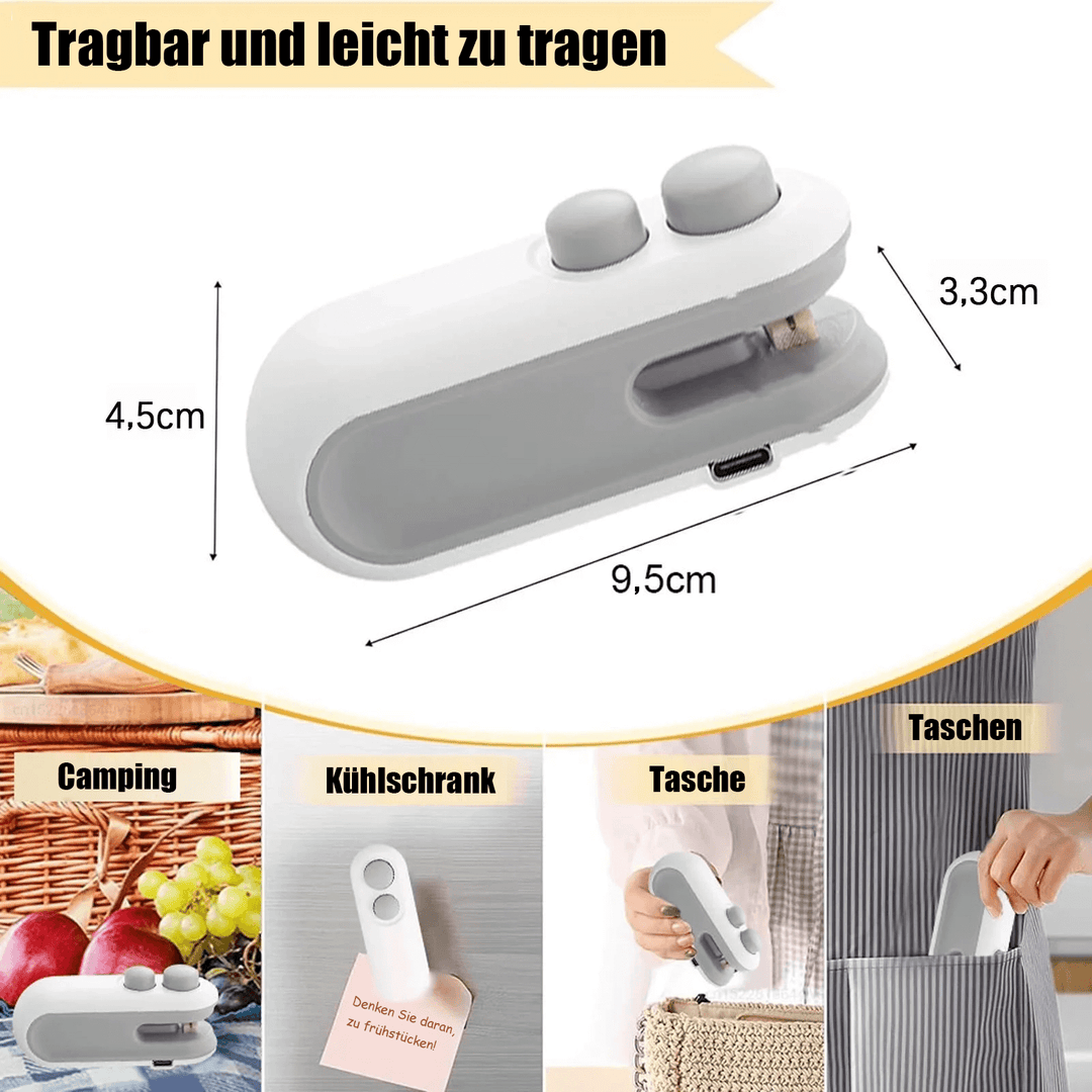 ZipKeeper - Mini-scellant de sachets, Outil portable 2-en-1