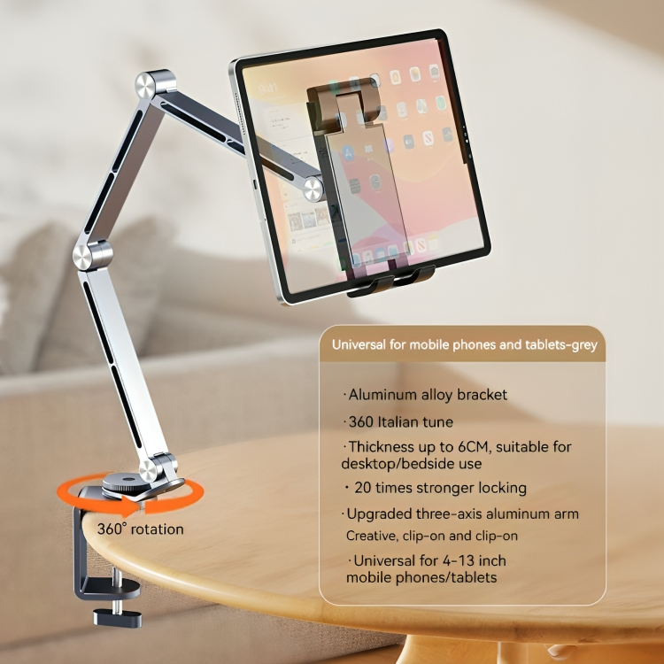 TechHold - Support stable pour tablette et téléphone en aluminium