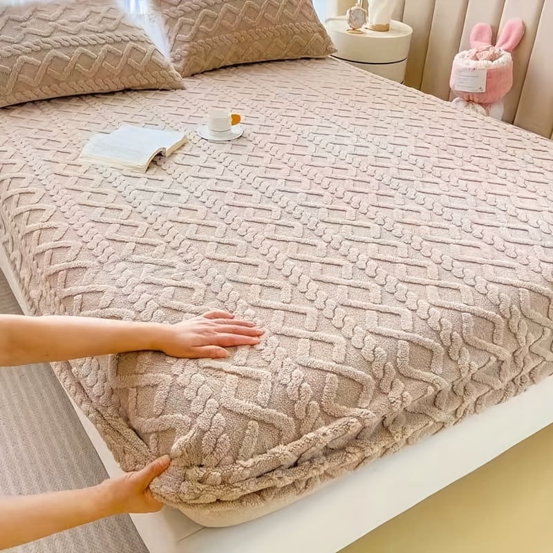 SleepVel - Nouveau Drap-housse en Flanelle Velours