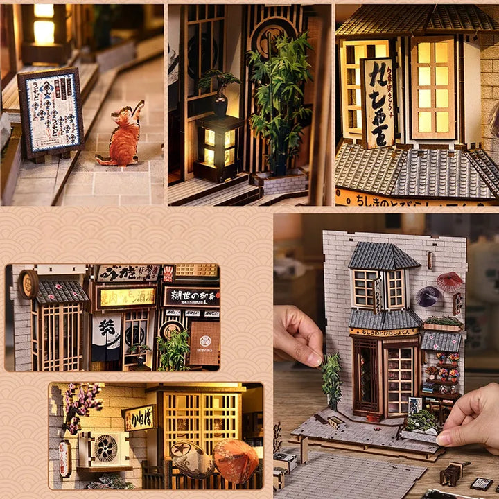 Book Nook Japon - L'allée attendant le chat