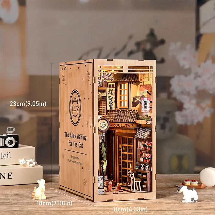 Book Nook Japon - L'allée attendant le chat