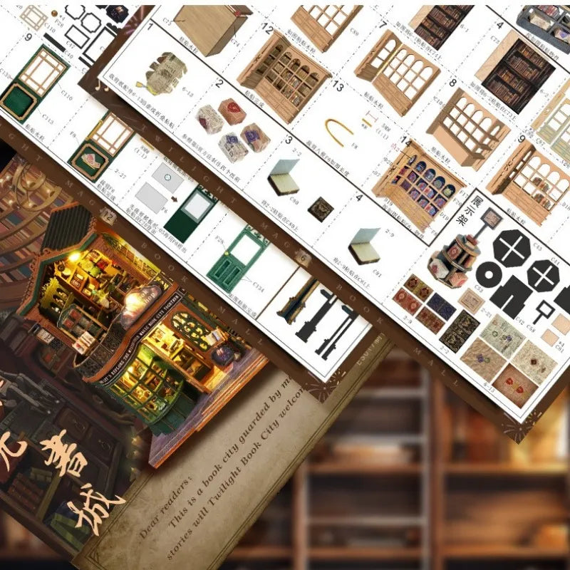 Maison Miniature - Ville des Livres Crépuscule