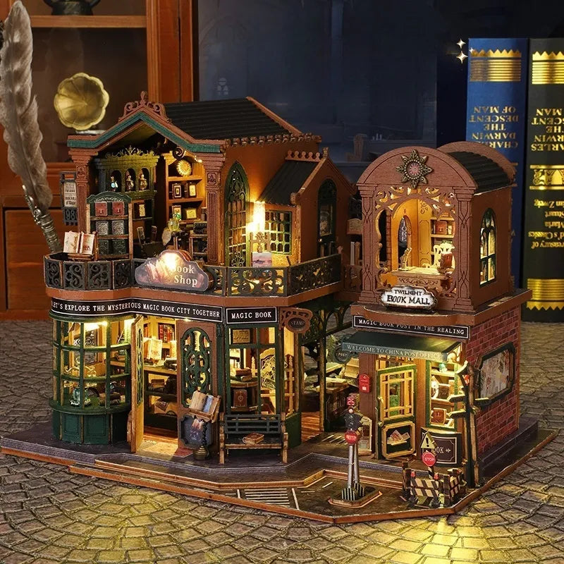 Maison Miniature - Ville des Livres Crépuscule