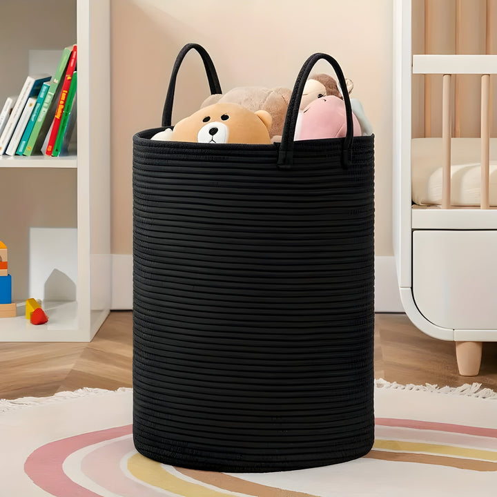 Panier de rangement CORDAVO | Pliable & Robuste | Volume de 50 L | Corde en coton au look naturel | 40×60 cm