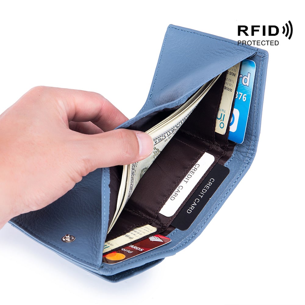 AegisWallet - Protection contre la fraude par carte de crédit unisexe, portefeuille pliable