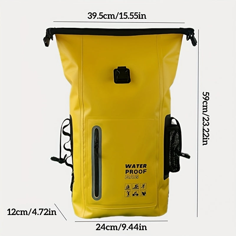 DryTrek Sac à dos de plein air étanche 25L | Rolltop avec fermeture à clip | Design robuste | Parfait pour le kayak, la randonnée et la plage