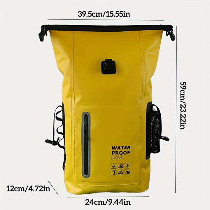 DryTrek Sac à dos de plein air étanche 25L | Rolltop avec fermeture à clip | Design robuste | Parfait pour le kayak, la randonnée et la plage