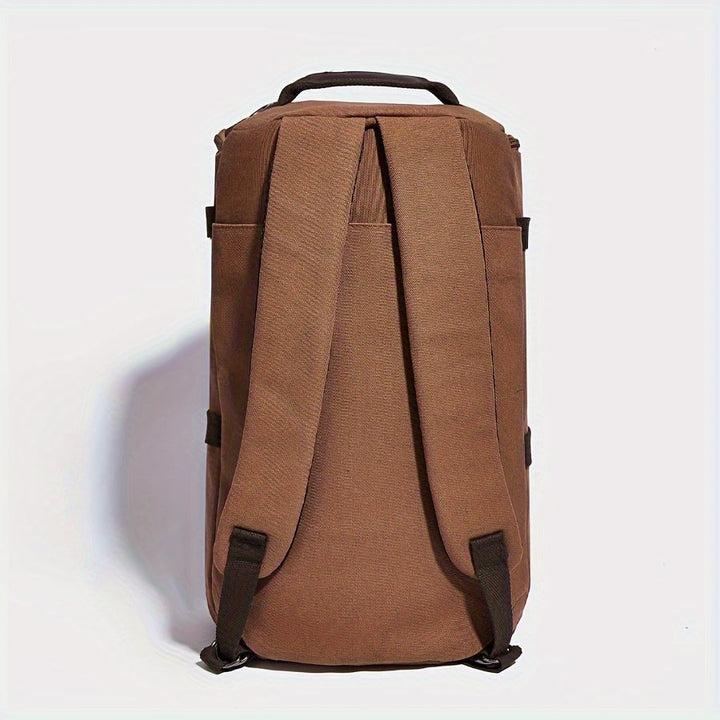 Trekavor Sac à dos pour hommes en toile | Avec détails en cuir | Grand espace de rangement & poches zippées | Bretelles réglables
