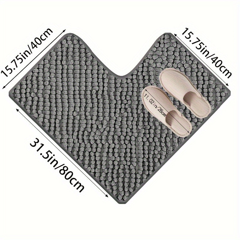 Tapis de Bain d'Angle Lunava | Forme L pour Douche & Coin | Antidérapant & Doux | 40x40x80 cm